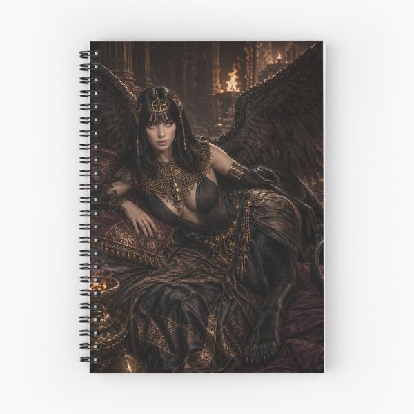 Item preview, Winged Sphinx Seductress | Dark Egyptian Fantasy Demoness on Throne designed and sold by ITSimagination.