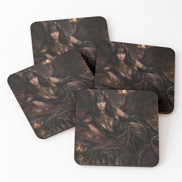 Item preview, Winged Sphinx Seductress | Dark Egyptian Fantasy Demoness on Throne designed and sold by ITSimagination.