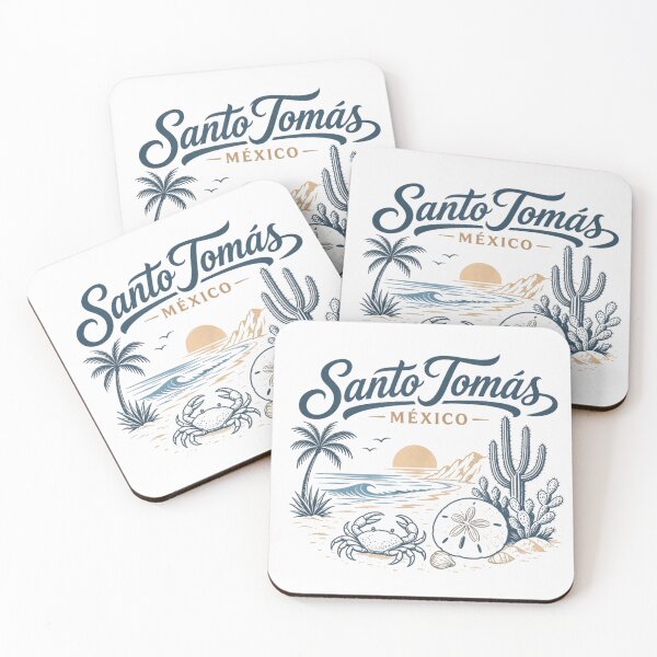 Item preview, Vintage Santo Tomas Mexico Beach Sunset Crab And Cactus Coastal Travel Souvenir designed and sold by StuZabine.