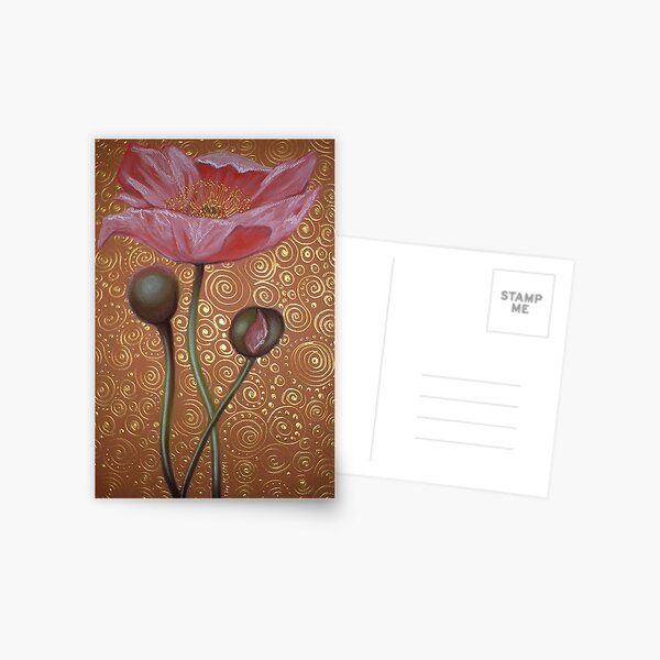 One Pink Poppy Postcard