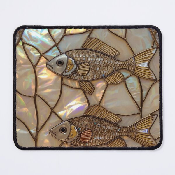 Item preview, Elegant Iridescent Golden Stained Glass Fish designed and sold by BriSher.