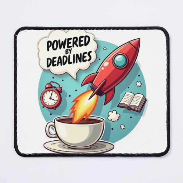 Item preview, Powered By Deadlines Funny Student and Productivity Sticker designed and sold by skillifyme.