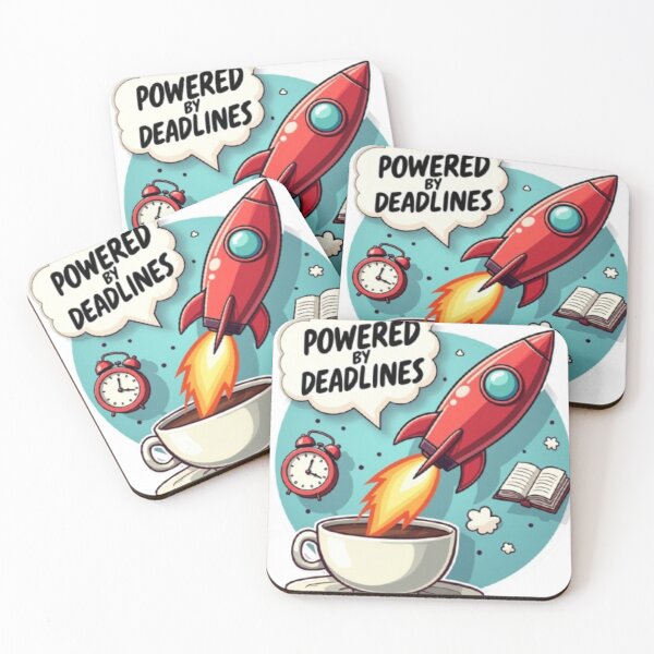 Item preview, Powered By Deadlines Funny Student and Productivity Sticker designed and sold by skillifyme.