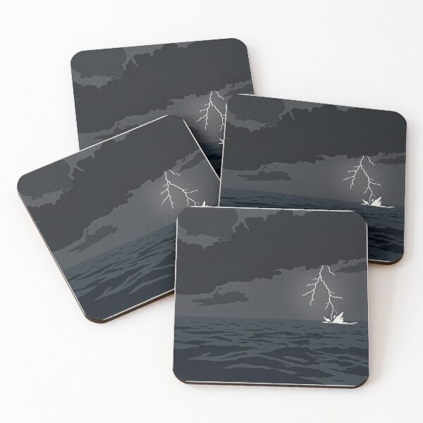 Item preview, Lightning Over Dark Sea | Japanese Wabi-Sabi Art | Zen Nature Minimalist Print designed and sold by KUZU-NOHA.