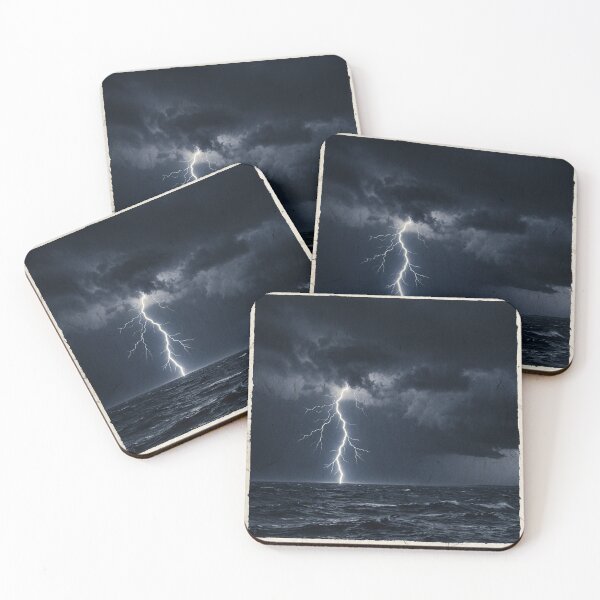 Item preview, Lightning Over Dark Sea | Japanese Wabi-Sabi Art | Zen Nature Minimalist Print designed and sold by KUZU-NOHA.