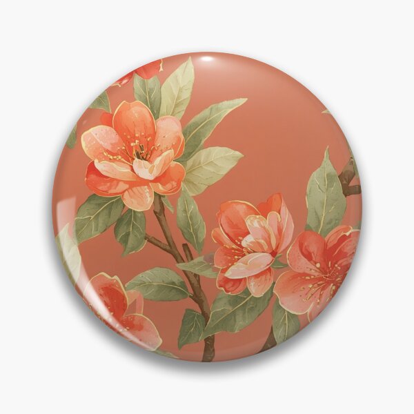 Item preview, Orange Sakura Flower | Vibrant Floral Japanese Botanical Watercolour designed and sold by Desolaa_Arts.