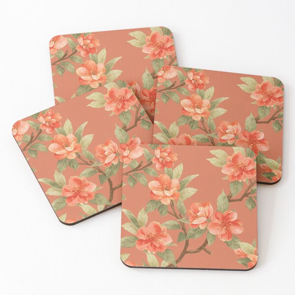 Item preview, Orange Sakura Flower | Vibrant Floral Japanese Botanical Watercolour designed and sold by Desolaa_Arts.