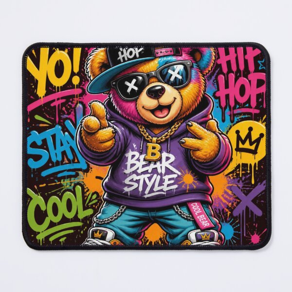 Item preview, Cool Bear Style Hip Hop - Neon Graffiti Splatter Urban Teddy Bear designed and sold by AgnesB77.