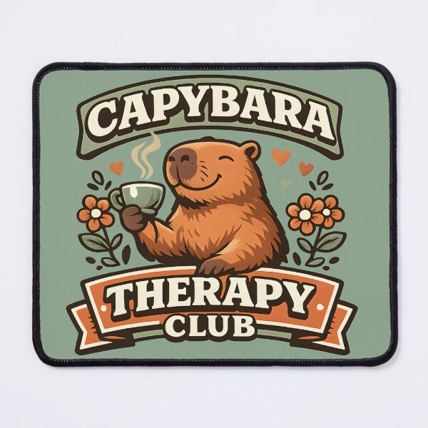 Item preview, Capybara Therapy Club Shirt  Cute Mental Wellness Capybara Vintage Collegiate Design designed and sold by  Artistry in Motion by MADsrecreation.