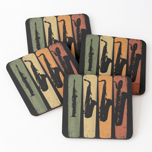 Item preview, Vintage Retro Saxophone Silhouette Sunset Distressed Jazz Music Player Instrument Gift designed and sold by KrystinaGiGi.