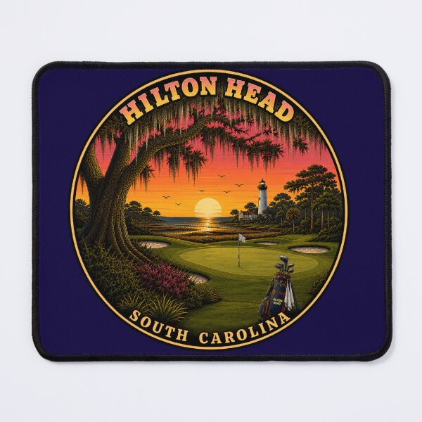 Item preview, Hilton Head Island Golf Course Sunset Retro Badge designed and sold by Swanny's Custom T-shirt and Gift Designs.