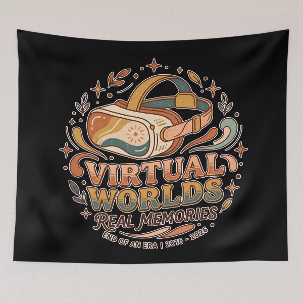 Item preview, Virtual Worlds Real Memories Retro VR Gaming designed and sold by Khadigadesings.
