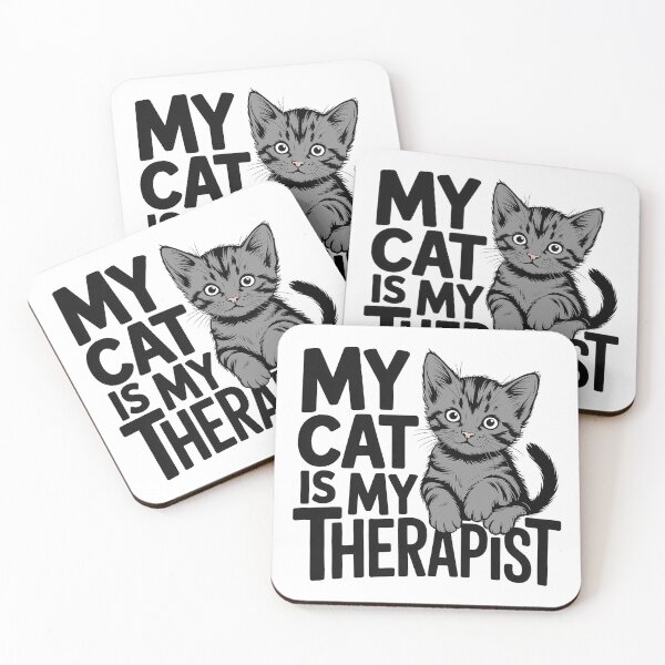 Item preview, My Cat Is My Therapist Funny Cat Lover Design designed and sold by Cool-cat-art.