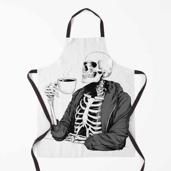 Item preview, Funny Skeleton Enjoying Morning Coffee In Cozy Hoodie designed and sold by EL-Lebedenko.