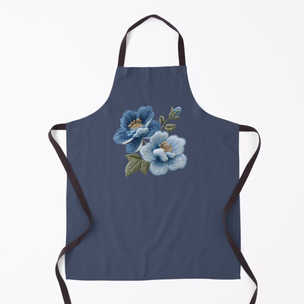 Item preview, Blue Floral Embroidery Design designed and sold by MegaNovaArt.