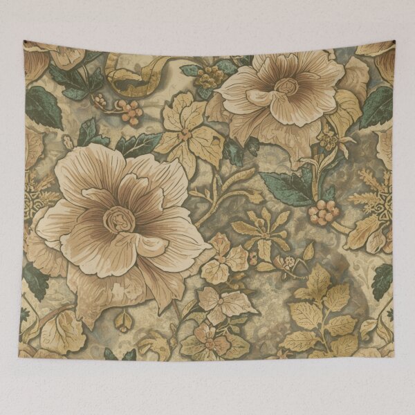 Item preview, Intricate Moss Green Damask Flowers Mystical Pattern designed and sold by GrinGalore.