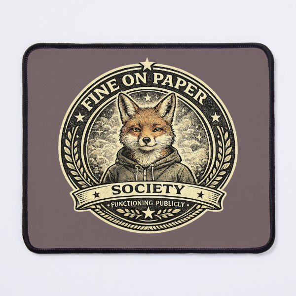 Item preview, Fine On Paper Society Fox Hoodie - Functioning Publicly Vintage Emotional Support Design designed and sold by Halejo68.