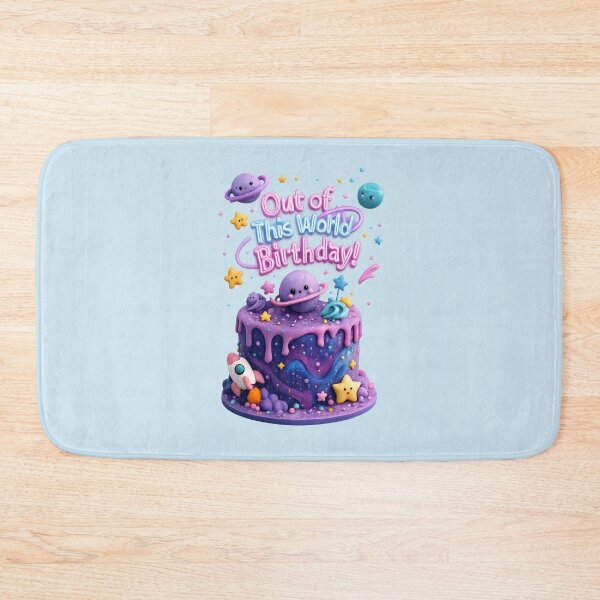 Item preview, Cute Galaxy Birthday Cake | Kawaii 3D Space Party Art designed and sold by Moons Studio.