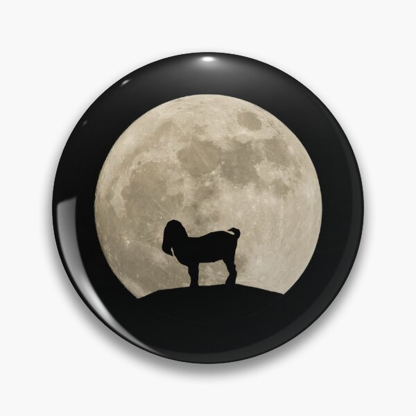 Item preview, Silueta de cabra nubia bebé y luna llena designed and sold by CritterCapers.