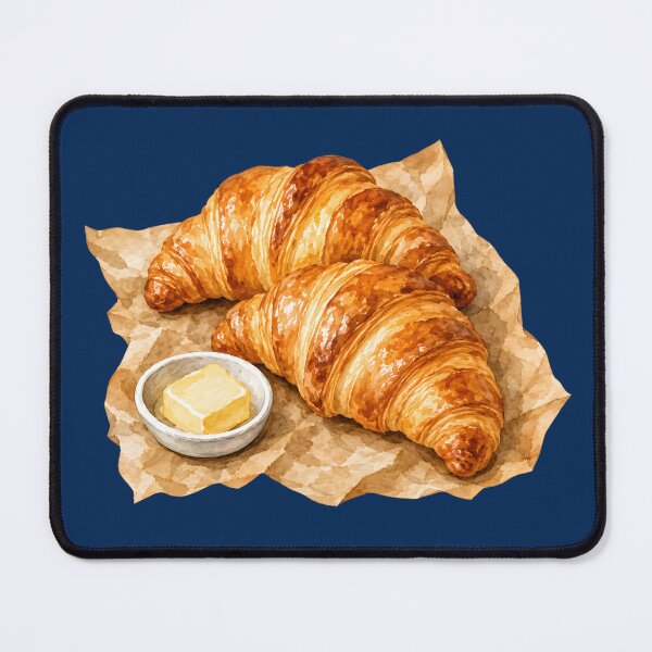 Item preview, Golden Butter Croissants Bakery Illustration designed and sold by SRY SHOP.