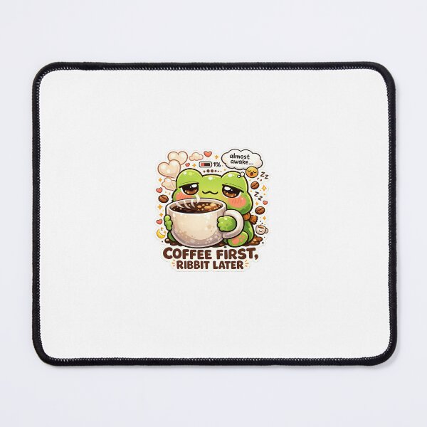 Item preview, Coffee First Ribbit Later Frog Sticker designed and sold by Cozy404Lab.