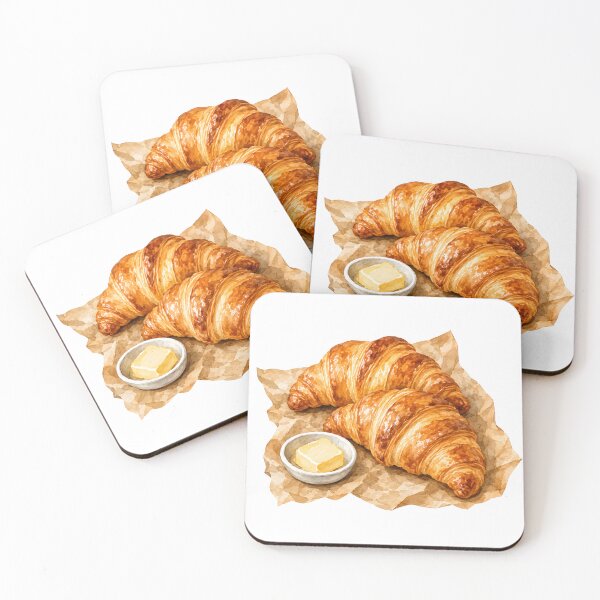 Item preview, Golden Butter Croissants Bakery Illustration designed and sold by SRY SHOP.