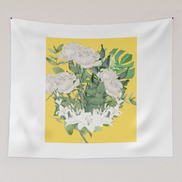 Item preview, White rose floral art - background designed and sold by Extremeallie.