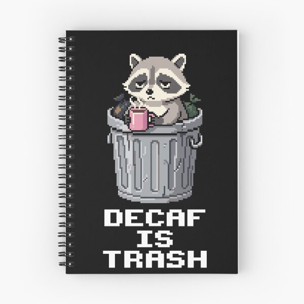 Item preview, Tired Trash Panda - Grumpy Raccoon Coffee Pixel Art designed and sold by artistastshirt.