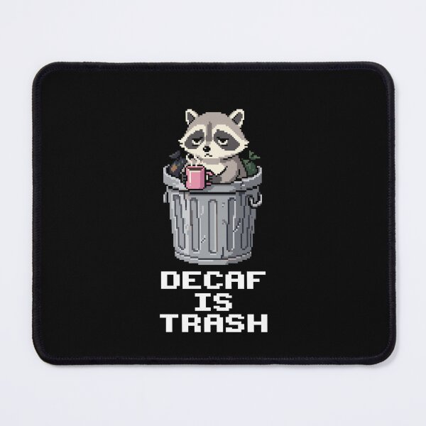 Item preview, Tired Trash Panda - Grumpy Raccoon Coffee Pixel Art designed and sold by artistastshirt.