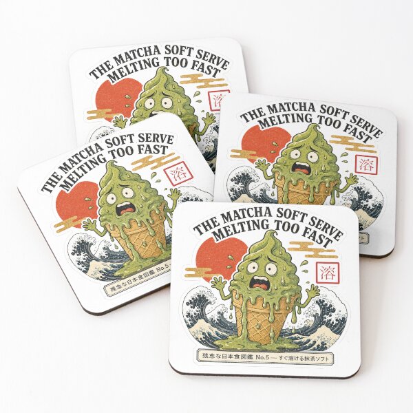 Item preview, The Matcha Soft Serve Melting Too Fast — Kawaii Japanese Food Tee designed and sold by nurusubetei.