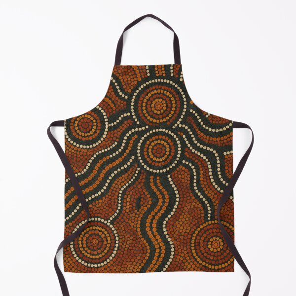 Item preview, Dot Painting Water Pathways Ochre Brown designed and sold by AboriginalartVI.