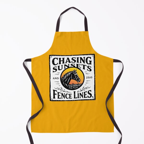 Item preview, Chasing sunsets and fence lines- Linocut Emblem designed and sold by LisaMise.