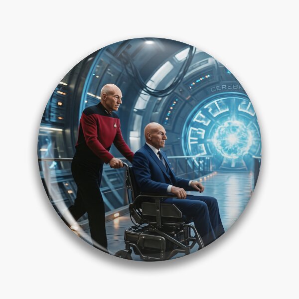 Item preview, Picard pushing Xavier to Cerebro designed and sold by WiseBow.