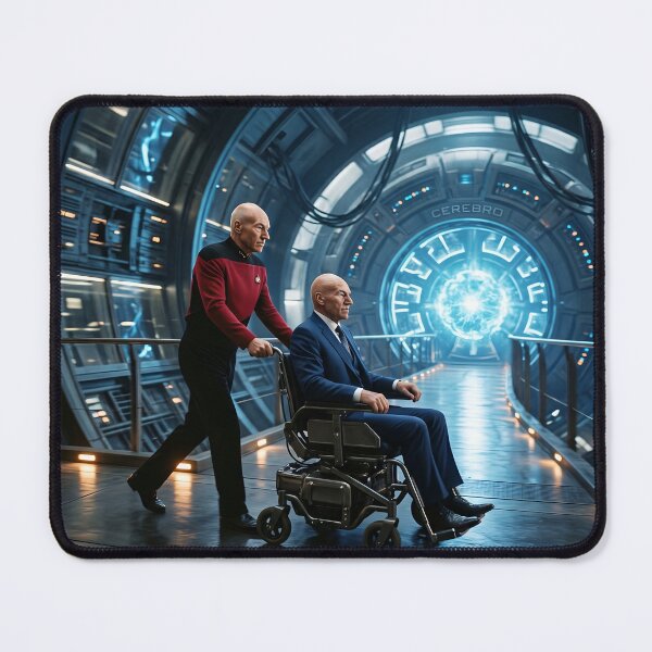 Item preview, Picard pushing Xavier to Cerebro designed and sold by WiseBow.