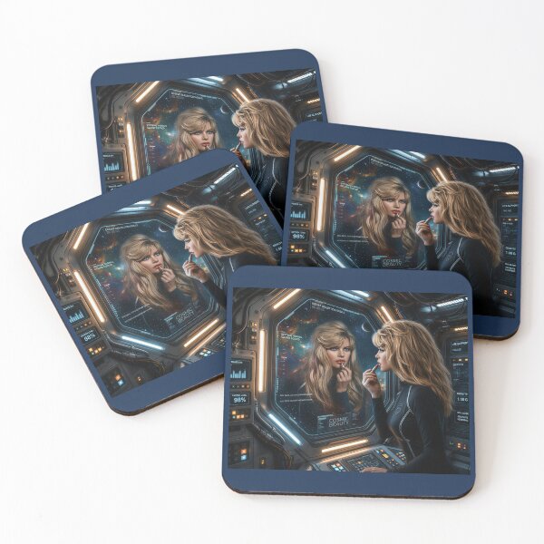 Item preview, Cosmic Beauty – Space Station Glamour with 60s Blonde Bombshell Vibes designed and sold by SammyMorry.
