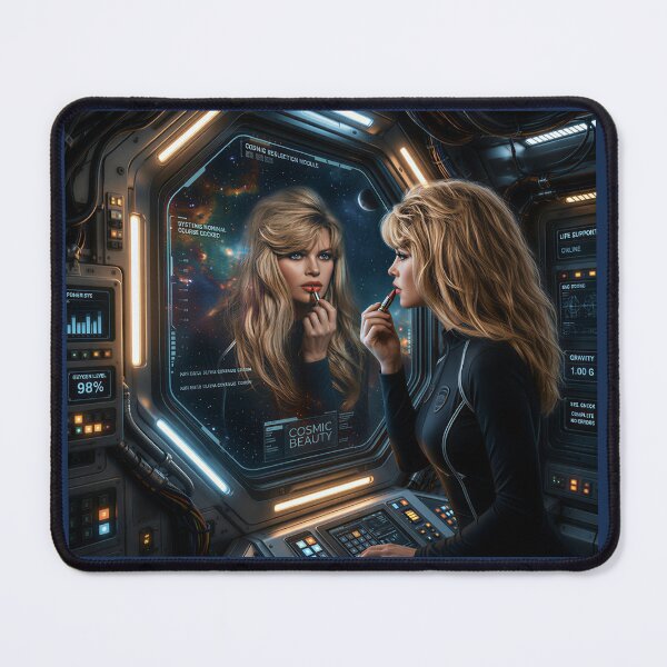 Item preview, Cosmic Beauty – Space Station Glamour with 60s Blonde Bombshell Vibes designed and sold by SammyMorry.