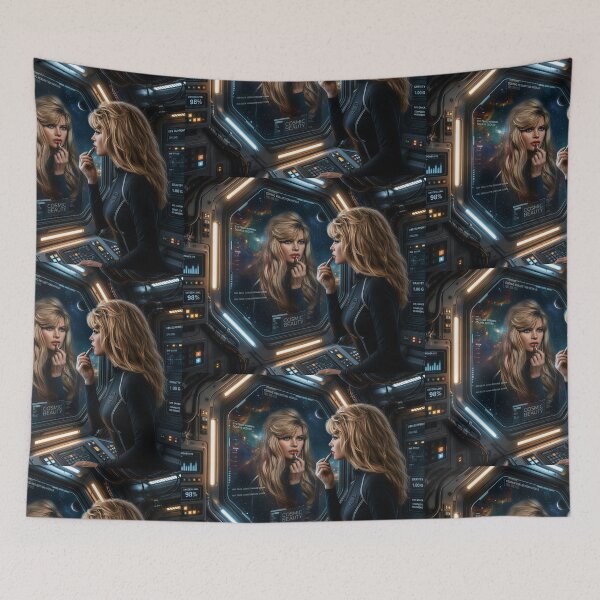 Item preview, Cosmic Beauty – Space Station Glamour with 60s Blonde Bombshell Vibes designed and sold by SammyMorry.