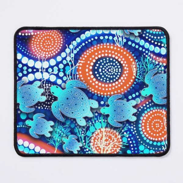 Item preview, Dot Painting Turtle Waterhole Royal Blue designed and sold by AboriginalartVI.