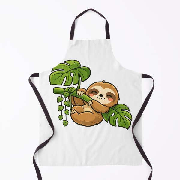 Item preview, Cute Lazy Sloth Hanging on Monstera Plant designed and sold by MIROUZ2000.