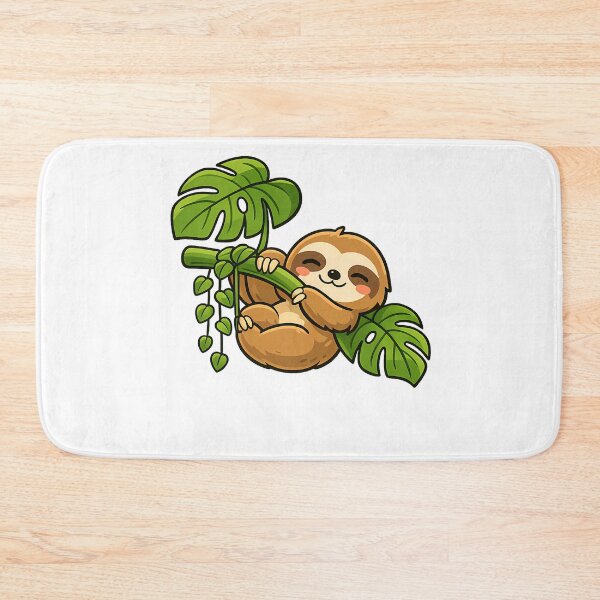 Item preview, Cute Lazy Sloth Hanging on Monstera Plant designed and sold by MIROUZ2000.