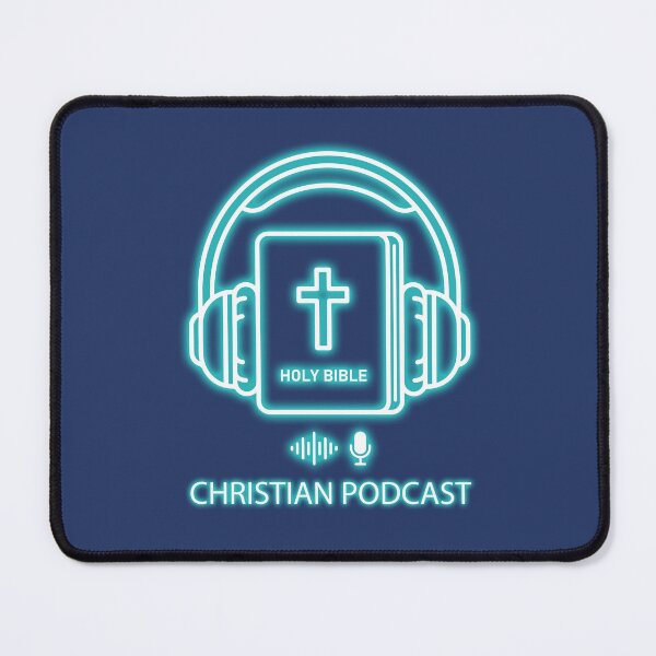 Item preview, Christian Podcast. Holy Bible with Headphones Faith Based Neon Audio Design. designed and sold by luisalfonso1989.