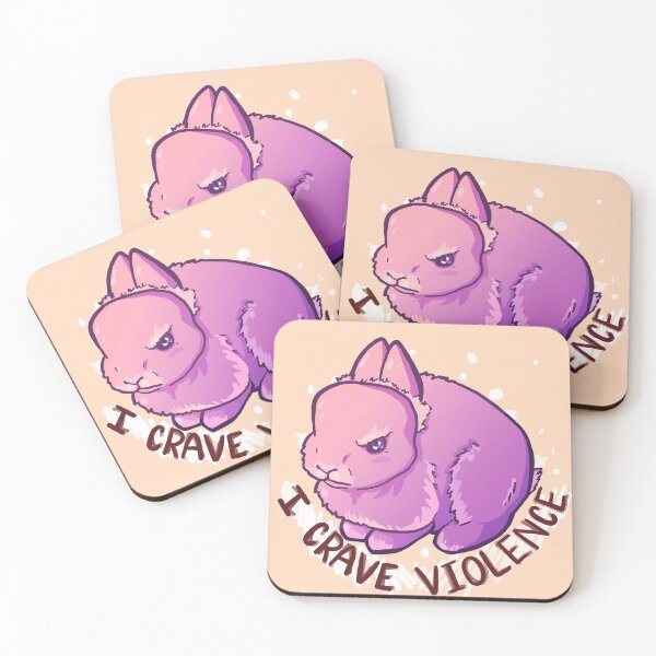 Item preview, I crave violence - cute pink bunny design designed and sold by Faerin.paints.