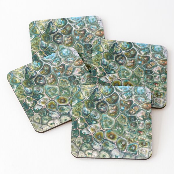 Item preview, Green abstract mosaic acrylic painting  designed and sold by LoveView Designs.