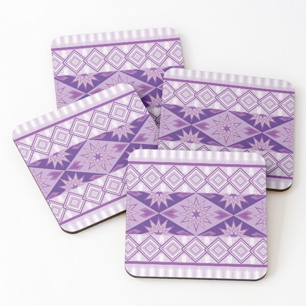 Item preview, Purple Tribal Geometric Seamless Pattern with Diamond and Star Motifs designed and sold by Ei-Ei.