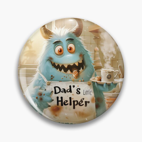 Item preview, Little Monster Makes Breakfast for Dad - Cute Father's Day Doodle designed and sold by OopsIDrewIt.