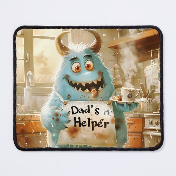 Item preview, Little Monster Makes Breakfast for Dad - Cute Father's Day Doodle designed and sold by OopsIDrewIt.