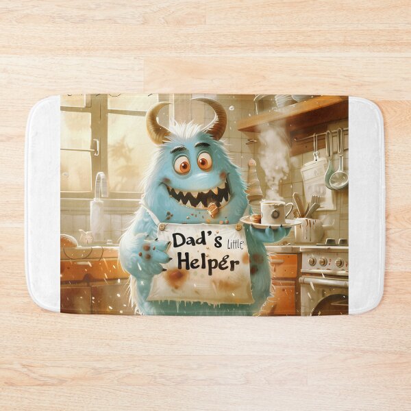 Item preview, Little Monster Makes Breakfast for Dad - Cute Father's Day Doodle designed and sold by OopsIDrewIt.