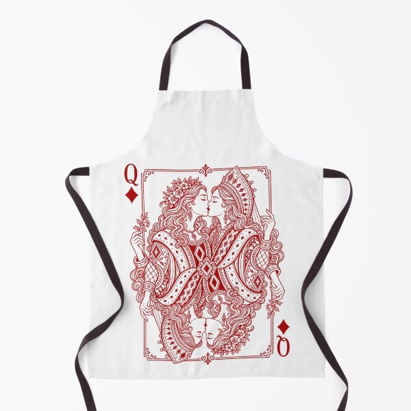 Item preview, Gothic Red And Black Queen Of Diamonds Kissing Lesbian Playing Card Art designed and sold by LizzyKeiko.