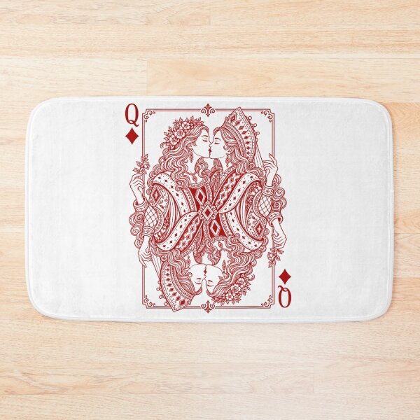Item preview, Gothic Red And Black Queen Of Diamonds Kissing Lesbian Playing Card Art designed and sold by LizzyKeiko.