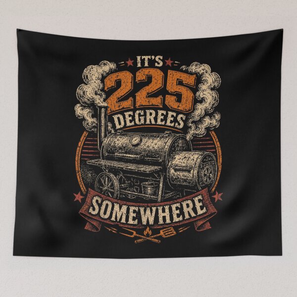 Item preview, Vintage Smoking BBQ Grill Its 225 Degrees Somewhere Pitmaster Grilling Gift designed and sold by LizzyKeiko.